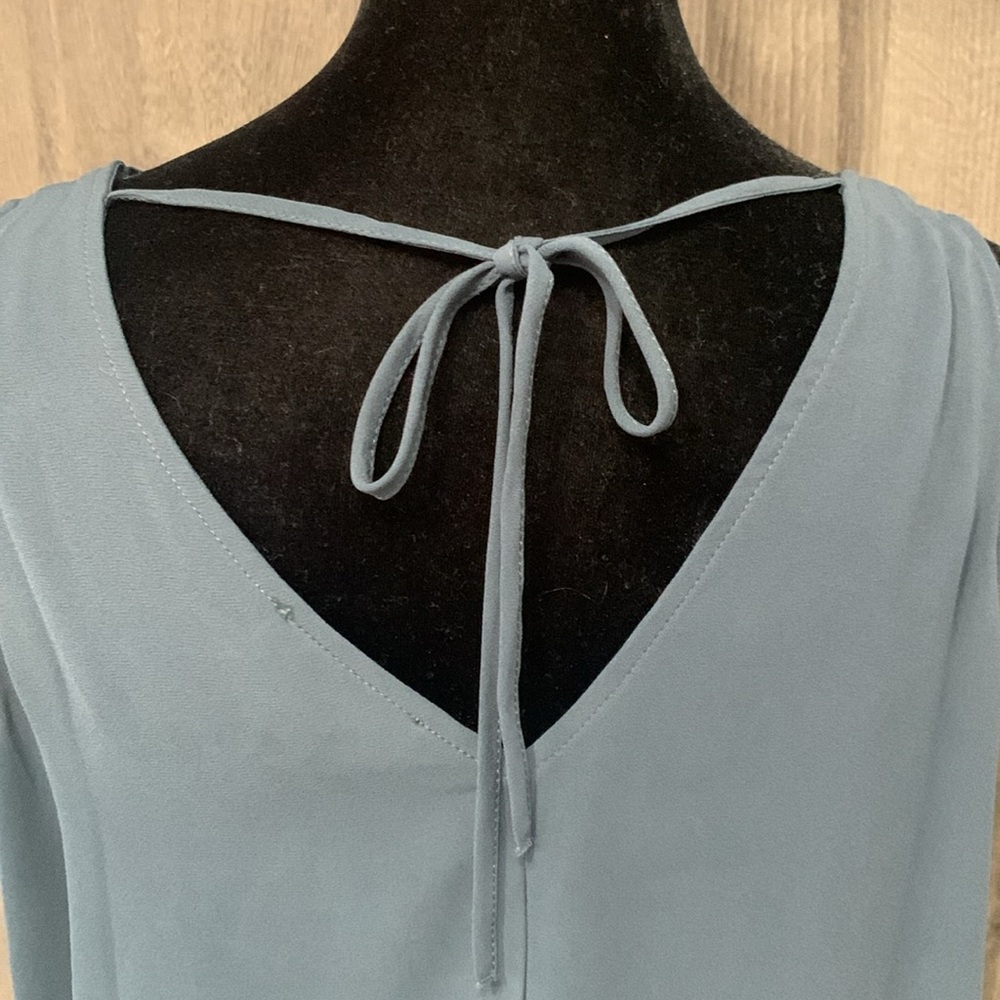 Ann Taylor Loft Outlet Navy Antique Blue Sleeveless Tunic Blouse Women's Small P - Picture 5 of 8